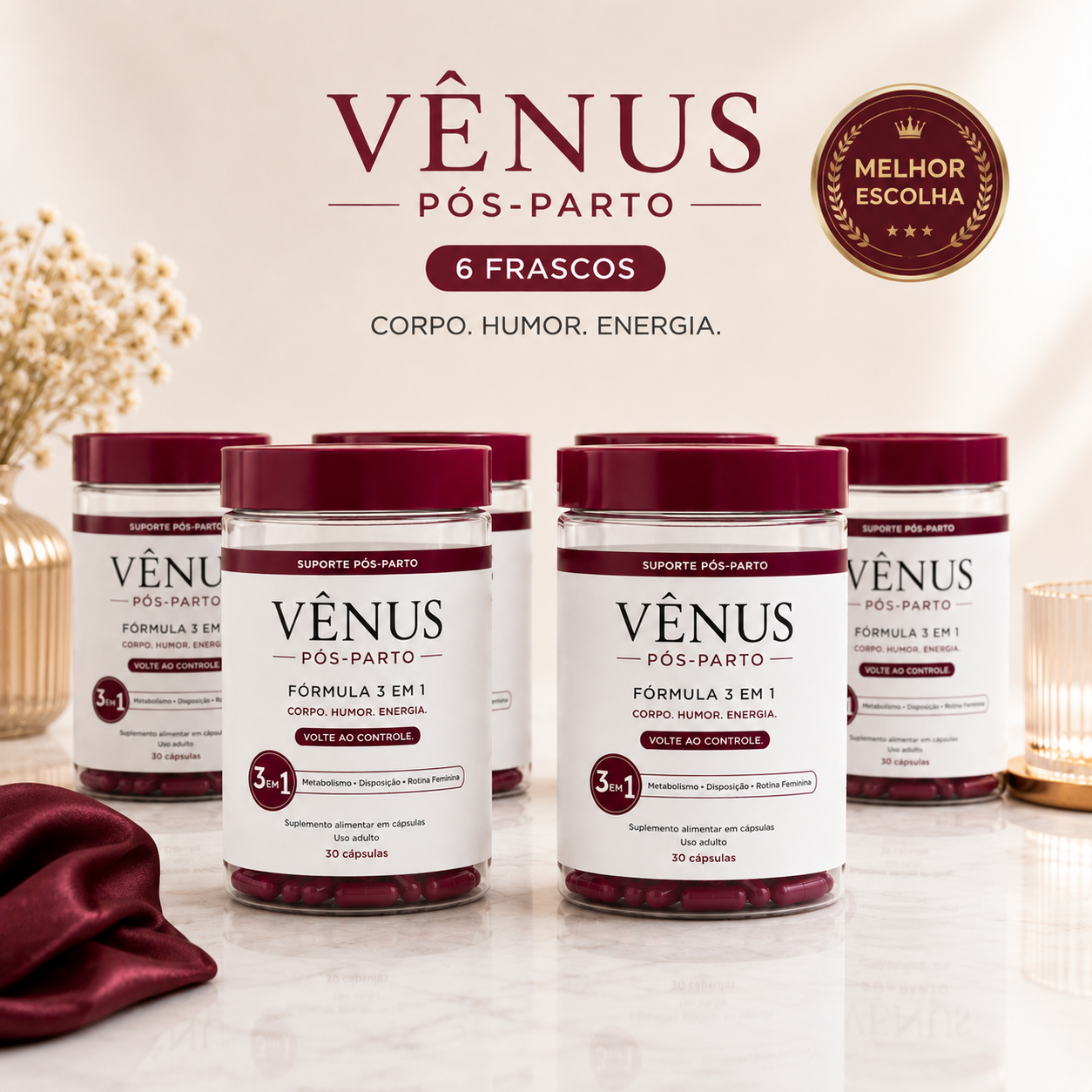 6 Frascos Vênus Pós-Parto